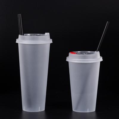 China Wholesale Disposable Recyclable Clear 22oz Cold Drinking Hard Plastic Bubble Tea Milktea Cups With Lids Straws With Customized Logo for sale