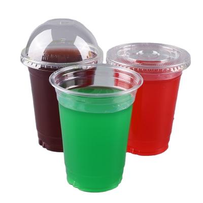 China 12oz 16oz 22oz LOGO Clear PP Disposable Custom Plastic Cups Cold Drink / Hot Drinks U Shape Bubble Tea Cups for sale