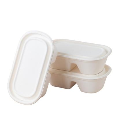 China Hotel Restaurant Home Picnic GRILL Price Disposable Wheat Straw Sugarcane Pulp Cheap Compostable Packing Bowl, Lunch Box With Lid for sale