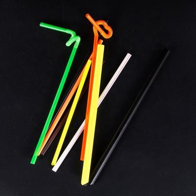 China Wholesale 12mm 24cm pp disposable clear black drinking straws individually wrapped big big plastic straight plastic straw for bobba tea for sale