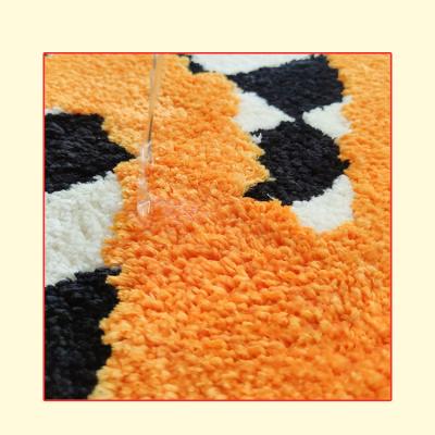 China Modern Non-Slip Washable Bathroom Door Mat Noise Checkerboard Element Hallway Rug Covers for sale