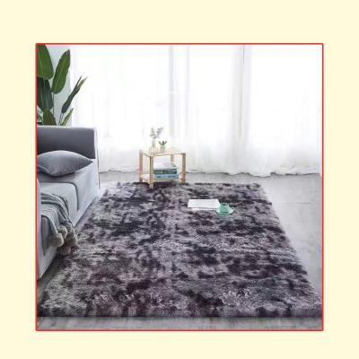 China 2021 Washable Long Carpet Fluffy Style Hair Hot Selling Carpet Tie-Dyed Hairy PV Carpet Design for sale