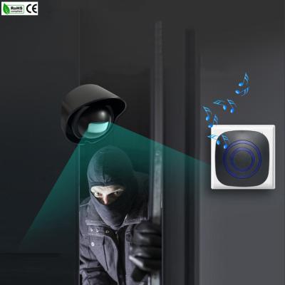 China High Quality Home Office Store Hotel Melody Infrared Burglar Motion Sensor Aisle Building Wireless Electric Musical Alarm Bells for sale