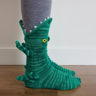 China Z-873 Wholesale 3d QUICK DRY Animal Shaped Shark Knitted Christmas For Knitting Crocodile Socks for sale