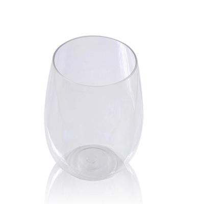 China Sustainable Plastic Wine Water Cup Transparent Unbreakable Reusable For Fruit Juice Beer Drinking for sale