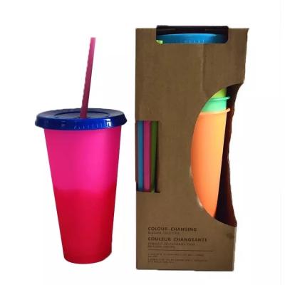 China Hot Selling Disposable 16oz Amazon Color Changing Tumbler with Reusable Lid and Straw Summer Collection BPA Free for sale