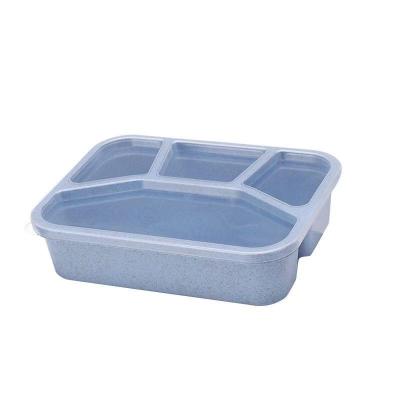 China Sustainable Food Grade Wheat Straw Lunch Box Bento Box Portable Squire Office School Lunch Box For Student for sale