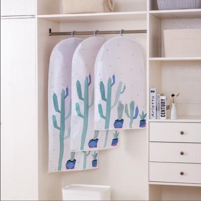 China Recyclable Factory BSCI Customized Cartoon Cactus Illustration Household Suit Cover Clothes Storage Garment Bags for sale