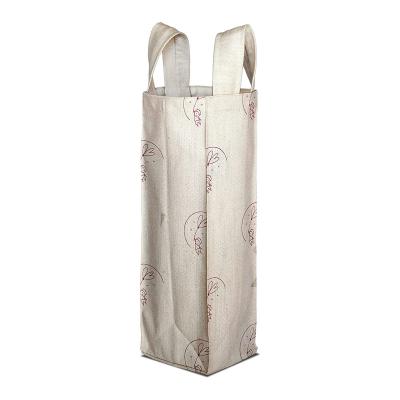 China Recyclable; Cheap Price Reusable Jute Bag Wine Tote Gift Bag Packing Storage Tote Handle Canvas Bags Bottle From Manufacturer for sale