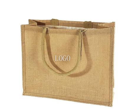 China Recyclable; Custom Wholesale High Quality Reusable Solid Color Burlap Supermarket Foldable Reusable Shopping Bag With Logos for sale