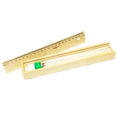 China office & School Pencil Color Pencil With Wooden Ruler Pencil Case Designs for sale