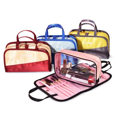 China OEM Eco-friendly promotional transparent plastic heat seal zipper PVC clear toiletries makeup cosmetic bag for sale