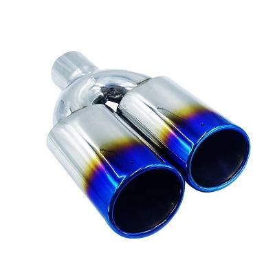 China Automotive Exhaust System Automotive Exhaust System Automobile decoration Titanium Blue Stainless Steel Tail Pipe Stainless Exhaust Tip for sale