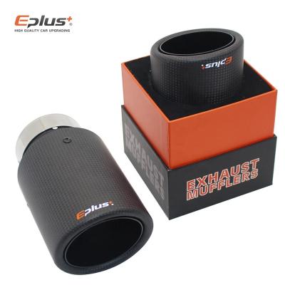 China EPLUS Car Matte Carbon Fiber Muffler Tip Exhaust System Pipe Mufflers Nozzle Universal Crimping Stainless Black For Akrapovic 48 51 54 57 60 63 67 70 73 77 80MM 48 51 54 57 60 63 67 70 73 77 80MM for sale