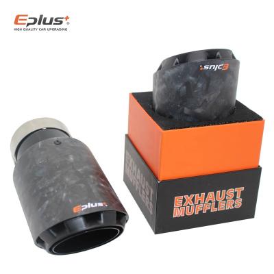 China EPLUS Car Matte Carbon Fiber Tip Exhaust System Duct Muffler Nozzle Universal Straight Stainless Steel Silver For Akrapovic 48 51 54 57 60 63 67 70 73 77 80 MM 48 51 54 57 60 63 67 70 73 77 80 MM for sale