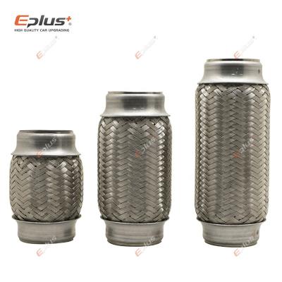 China Auto Performance Auto Performance EPLUS Car Exhaust Tube Telescopic Flexible Connection Braid Bellows Stainless Steel Muffler Pipe Connector Welded Universal for sale