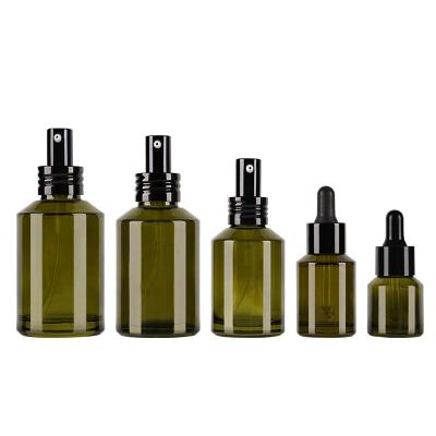 China Customized Sloped Cosmetic Packaging Glass Bottle Cosmetic Shoulder Serum Bottle Dropper Bottle For Essential Oil 15ml 30ml 60ml 100ml 120ml for sale