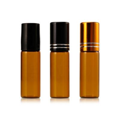 China Wholesale Cosmetic 1ml 2ml 3ml 5ml 10ml Amber Mini Small Glass Vials with Screw Lid Rollball Essential Oil Serum Sample Bottle Vials for sale