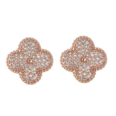 China Designer INS Flower-Shape Diamond CLASSIC Fast Shipping Luxury Fashion Shinning Diamond Stud Earrings for sale