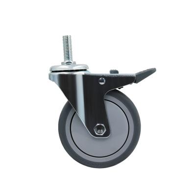 China New Design Industrial Dining Car Low Noise Mute 4 Inch Swivel Casters Wheels With Brake for sale