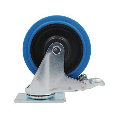 China Low Noise Medium Duty Swivel 4 Inch Rubber Industrial Caster Wheel Casters For Trolley for sale