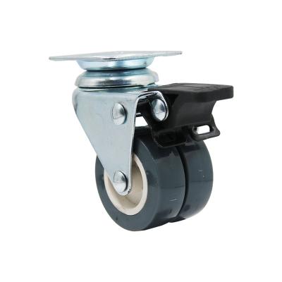 China Amazon Low Noise Hot Sale Medical Office PVC PP 2 Inch Furniture Swivel Wheel Caster With Brake for sale