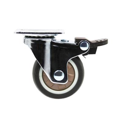 China Wholesale Custom Mute Trolley Low Noise 3 Inch Light Duty Rubber Caster Wheel With Brake for sale