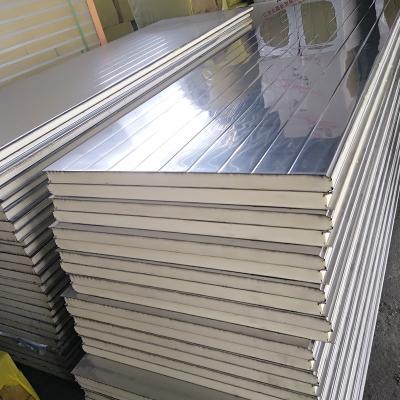 China 1150MM/960MM/950MM Precast PU Sandwich Panel Stainless Steel Panel Curved Steel Roof Panels for sale