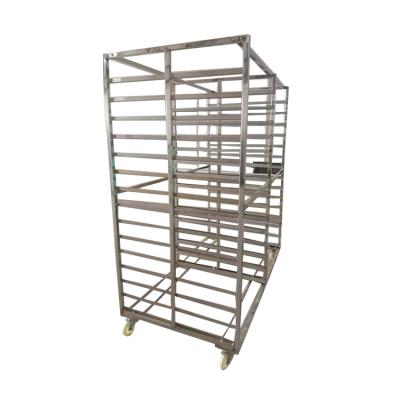 China Multi Layers Food Grade Stainless Steel Rack Industrial Customized Metal Plate Baking Cart for sale