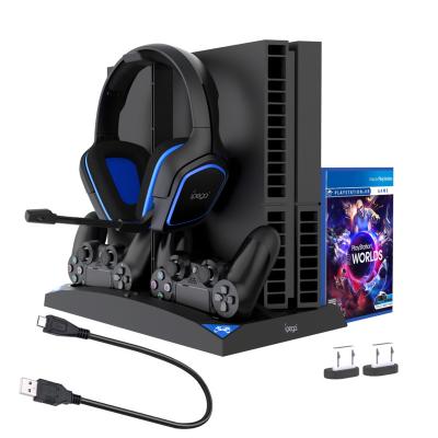 China With Fan for PS4 IPEGA Console Charger Stand PG-P4009 Vertical Cooling Dock Charging Station with Game Disc Holder for Playstation 4/PS4 Slim/PS4 pro for sale