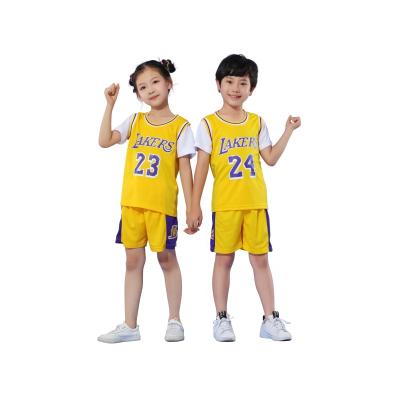 China Wholesale Custom Antibacterial Stain Children's Basketball Sports Basketball Tops And Pants for sale