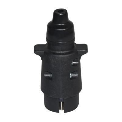 China 7 Pin Automotive Trailer Plug Plastic 7 Way Round Commercial Vehicles Connector Plug 12V Trailer End Parts for sale