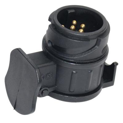 China Hot Sale Automotive 13pin Plug to 7 Pin Automotive Trailer Connectors Black Trailer Adapter for sale