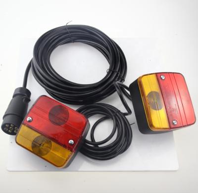 China Factory Wholesale Automotive Square Shape 12v Trailer Light Trailer Lamp Set For Auto Connectors for sale