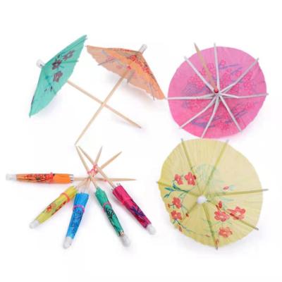 China Amazon Hot Sale Disposable Umbrella Stick Toothpick Fruit Stick Umbrella Bamboo Stick Spikes Toothpick Gift Sets à venda