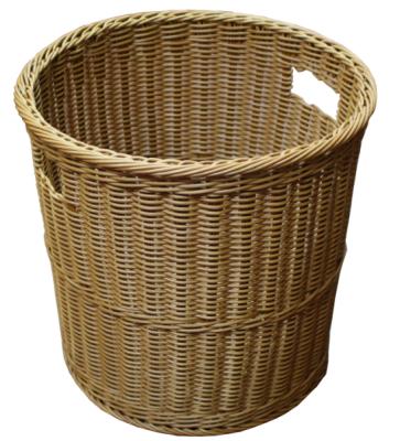 China Factory wholesale handmade poly rattan stocked circular laundry basket for sale