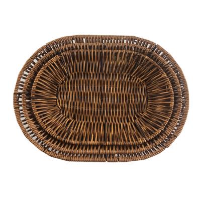 China China Wholesale Handmade Fruit Bread Food Container Rattan Basket For Supermarket Family for sale