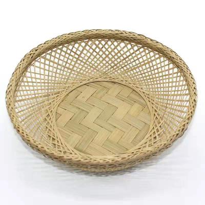 Chine Wholesale Viable Handmade Eggs Vegetable Traditional Chinese Food Round Bamboo Bird's Nest Breadfruit Candy Tray Basket Storage à vendre