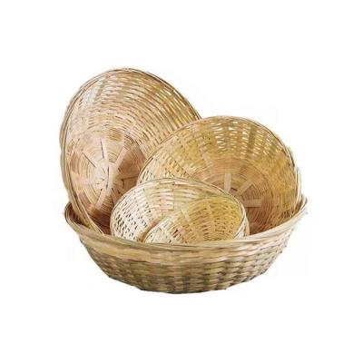 中国 China Sustainable Supplier Wholesale Handmade Round Bamboo Food Egg Vegetable Storage Basket 販売のため