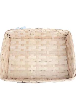 China China Factory Fruit Vegetable Chip Kitchen Handwork Bamboo Rectangle Baskets for sale