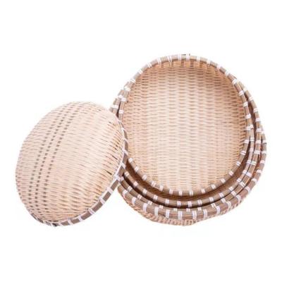 China China Wholesale Cheap Handmade Round Bread Bamboo Fruit Basket for sale