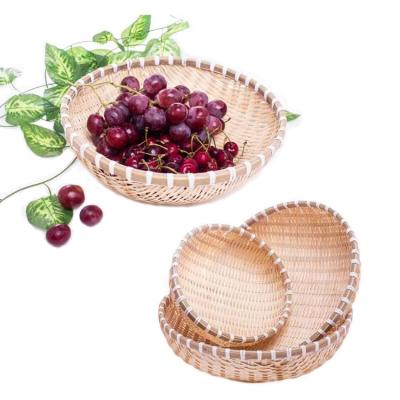 Chine China Amazon Hot Sale Handmade Bamboo Picnic Food Fruit Kitchen Tray Basket à vendre