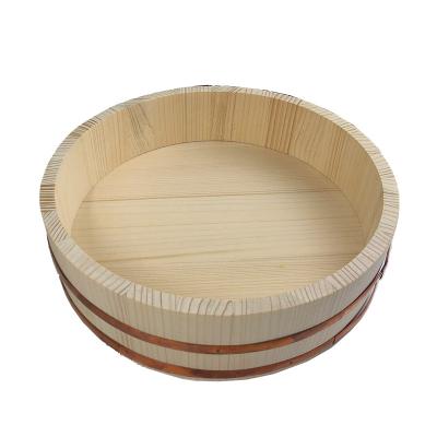 China Copper Stocked Bibimbap Rim Sashimi Sushi Rice Cooking Assortment Wooden Barrel Bibimbap Cooking Wooden Bowl for sale