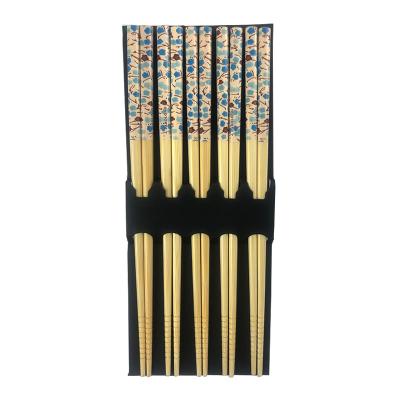 China Viable High Quality Japanese Chinese Tableware Reusable Bamboo Sushi Chopsticks Gift Set à venda