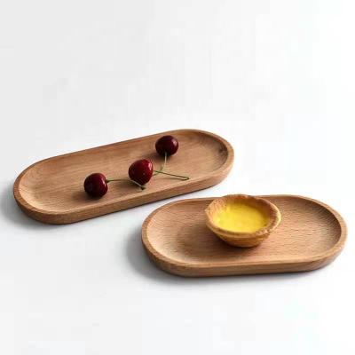 China Wooden Dishes Kids Dishes Tray Tableware Mini Plate Dessert Japanese Wooden Dinner Roll China for sale