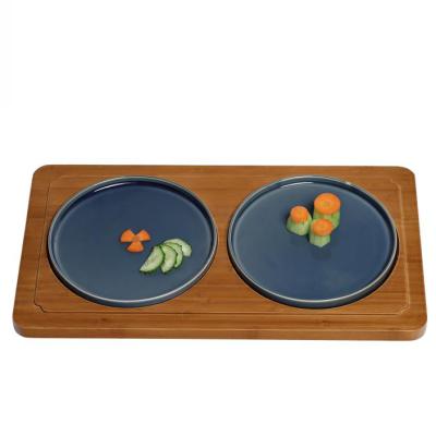 China Wholesale Tableware Trays Art Searing Food Wood Bamboo Tray From China Manufacturer for sale