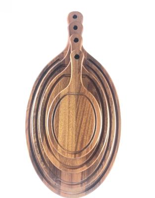 China New viable hot selling solid wood handmade shabili pizza plate bread used for hotel buffet parties for sale