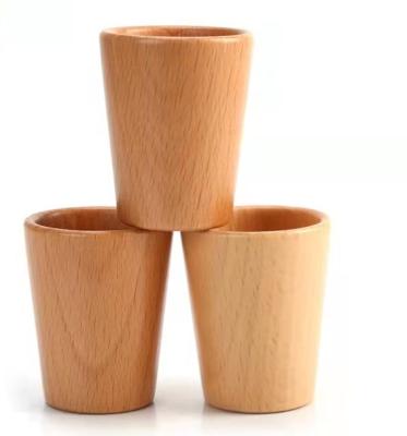 China China Wholesale Wooden Mug Gifts Chines Forks Art Style Handmade Hiqh Quality Wood Wine Tea Cups Small Cups For Amazon Supermarkets for sale