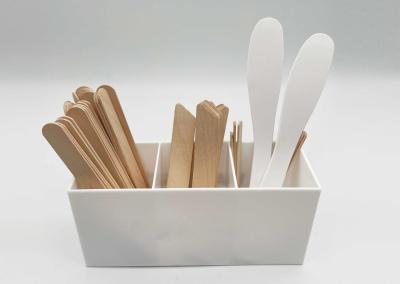 China wax tools storage wooden stick storage mini plastic stroage wooden spatulas station for sale