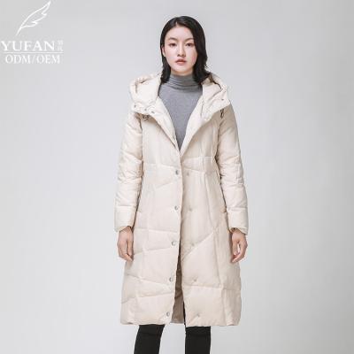 China YuFan ODM Breathable High Quality Down Jacket Winter Clothes Windproof Warm Nylon Coat Women Tendy Jacket Goose Down Coats for sale